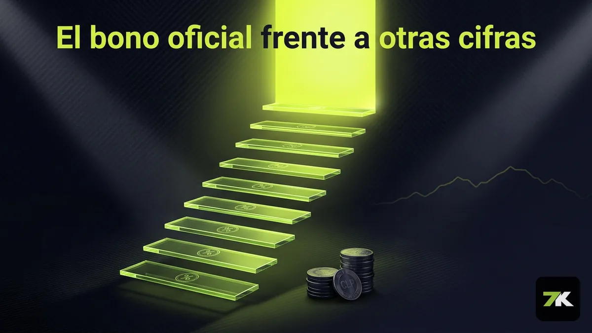 Comparación del bono de bienvenida oficial de Bet7k con otras cifras del mercado