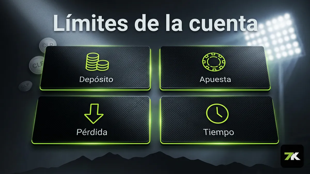 Cuatro límites configurables de la cuenta en Bet7k Chile: depósito, apuesta, pérdida y tiempo