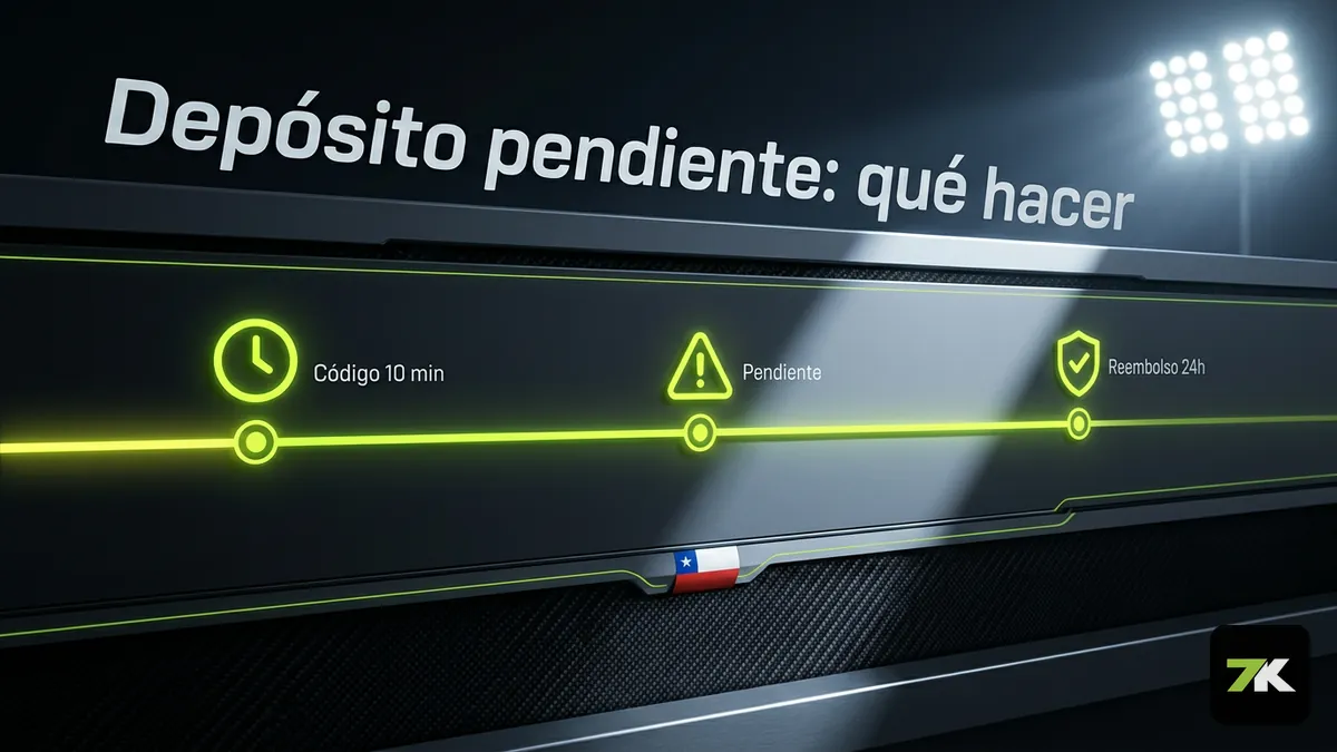 Linea de tiempo del proceso cuando un deposito en Bet7k Chile queda pendiente