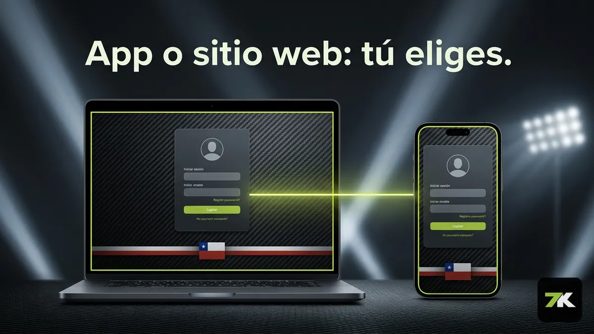 Registrarse en Bet7k Chile desde la app o desde el sitio web
